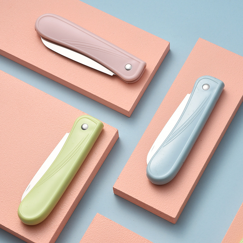 Stainless steel fruit knife, household convenient office portable folding knife, melon fruit peeler knife, dormitory use, student knife
