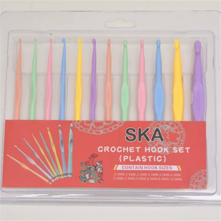 АБС-пластик иглы для вязания крючком цветные иглы вязальный инструмент пластиковые иглы для вязания крючком костюм оптом