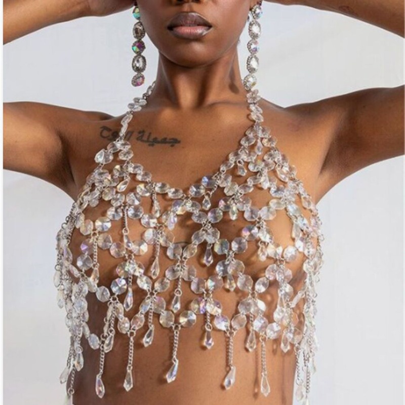 2026 European and American Foreign Trade Aliexpress Summer New Product Hollow Shiny Crystal Pendant Small Vest in Stock Xy3797 2026 European and American Foreign Trade Aliexpress Summer New Product Hollow Shiny Crystal Pendant Small Vest in Stock Xy3797
