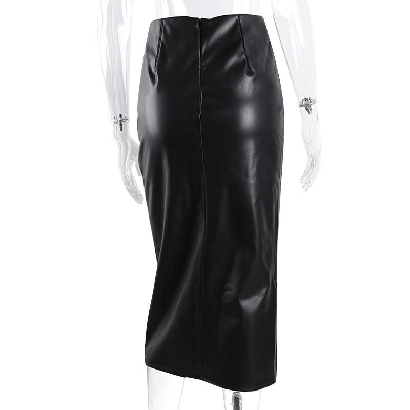 Slim-Fit Slimming Sheath A-line Fashion Stitching Black Skirt - Skirts - Uniqistic.com