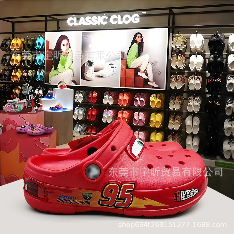 cross95 Car Hole Shoes Men's Summer Flat Non-Slip Wear-Resistant Eva Sandals Sandals Beach Shoes Baotou Slippers