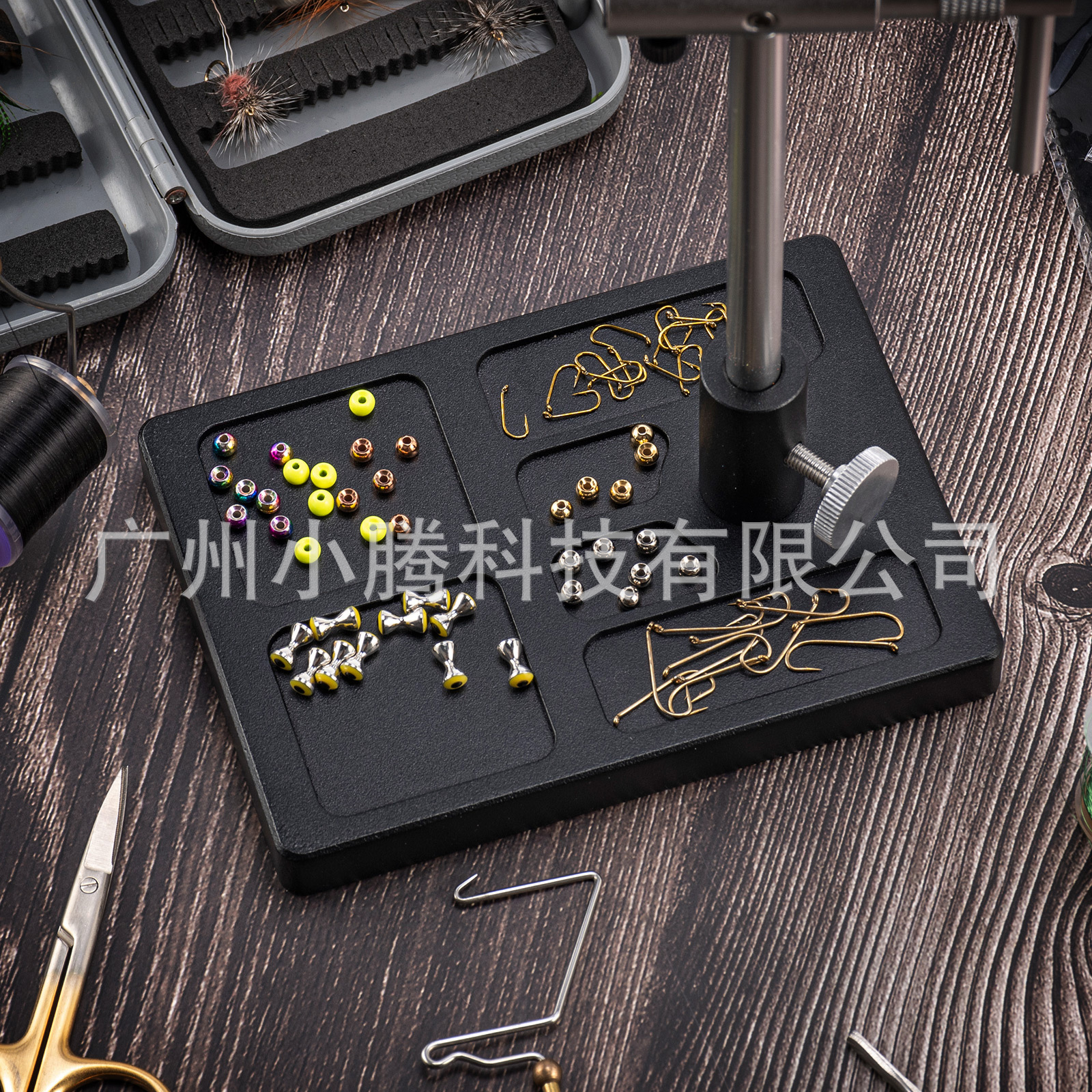 Mosca de gancho Mesa Base Metal Placa de hierro mosca pesca gancho Luya herramienta de encuadernación Mesa base suministros de artes de pesca