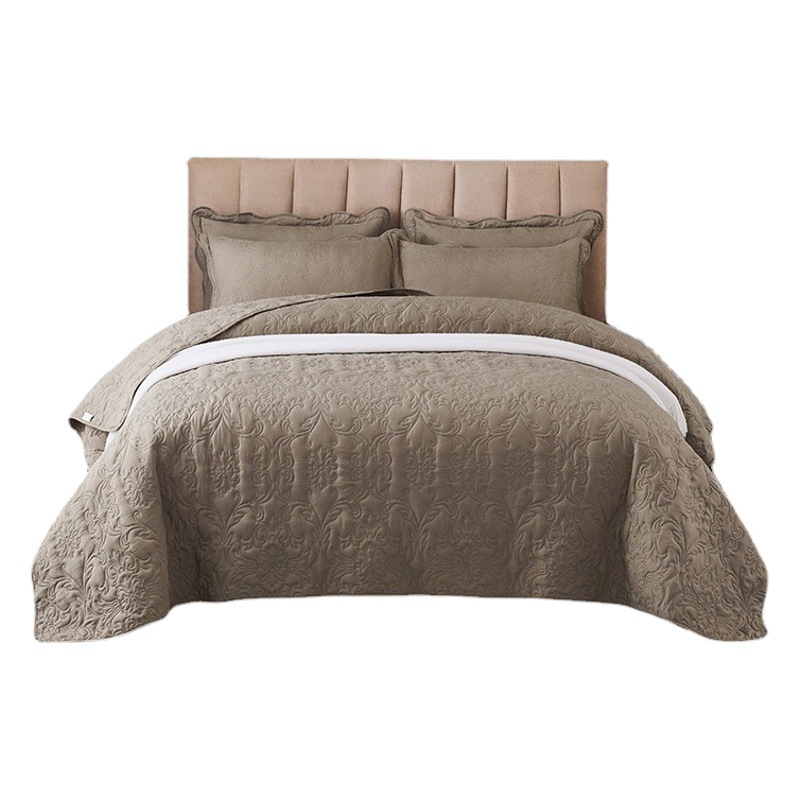 Nantong Foreign Trade Home Textile Bedding Kit Wholesale Washed Cotton Quilted Quilted Bed Cover Sheet Three-Piece Set
