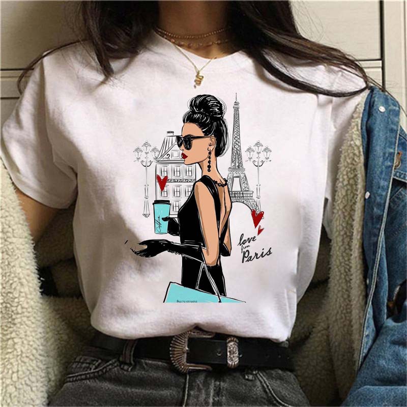 summer new fashion beautiful printing short-sleeved T-shirt NSATE61253