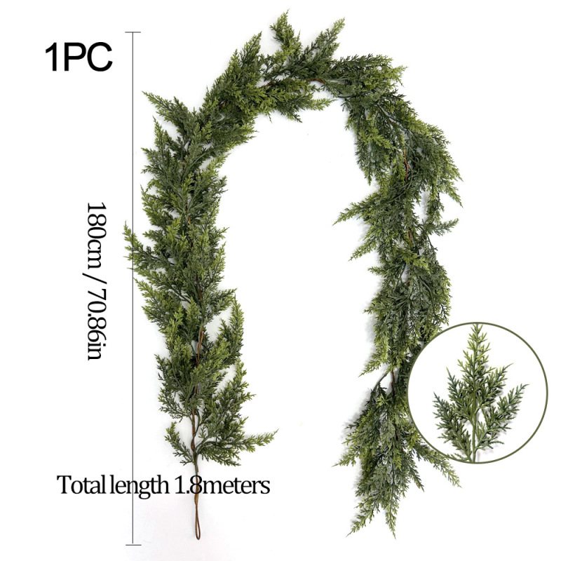 クロスボーダー人工シミュレーション感触ソフトプラスチック杉葉籐クリスマスホーム松葉蔓緑植物装飾|undefined