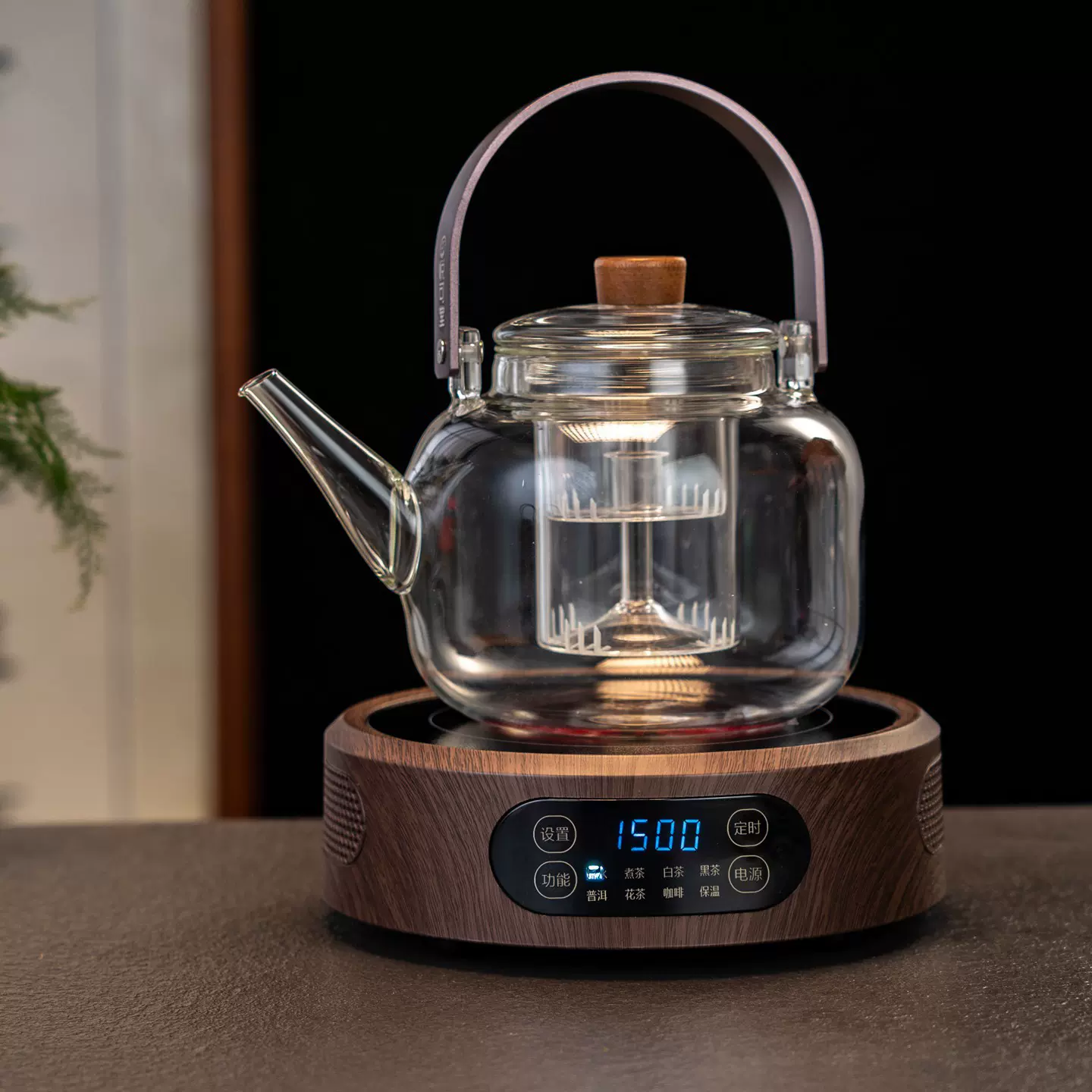 【2025】康米T12电陶炉泡茶煮茶器电磁玻璃壶加热炉控温数码控温