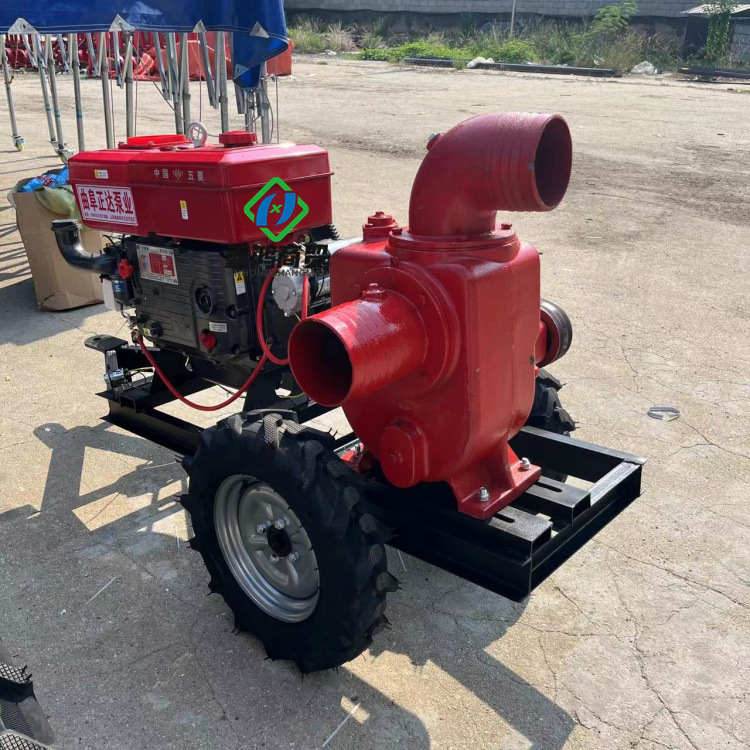 扬程高柴油铸铁自吸泵 柴油拖车式6寸8寸自吸泵 防汛排涝抽水机