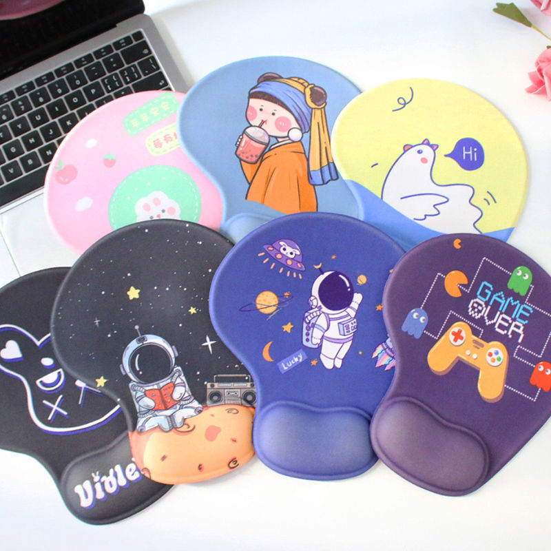 Cartoon Mouse Pad with Wrist Support, Cute Large Silicone Thickened Gaming Computer Office Small Size with Wrist Rest for Desktop