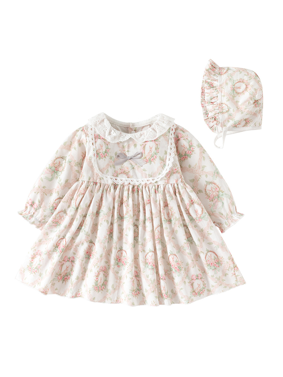 Thermal underwear, children's cotton dress, autumn small princess costume, suitable for spring and autumn, western style