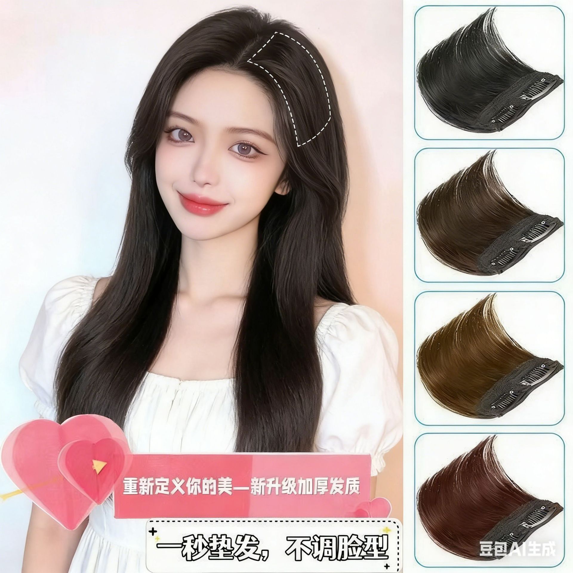 여성용 가발, 머리 상단 볼륨 증가, 풍성한 모발 보충, 인모 가발, 100% 인모, 높은 머리 뿌리, 도매