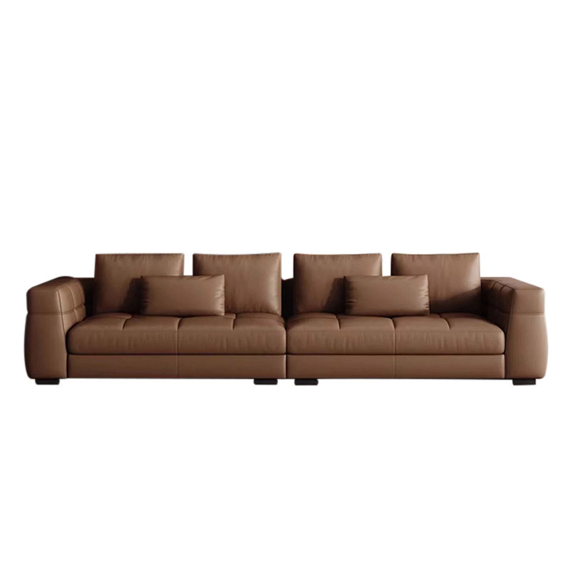 Fábrica nuevo sofá de cuero breze minimalista italiano de alta gama de oficina en casa sala de estar de diseño sofá de fila recta