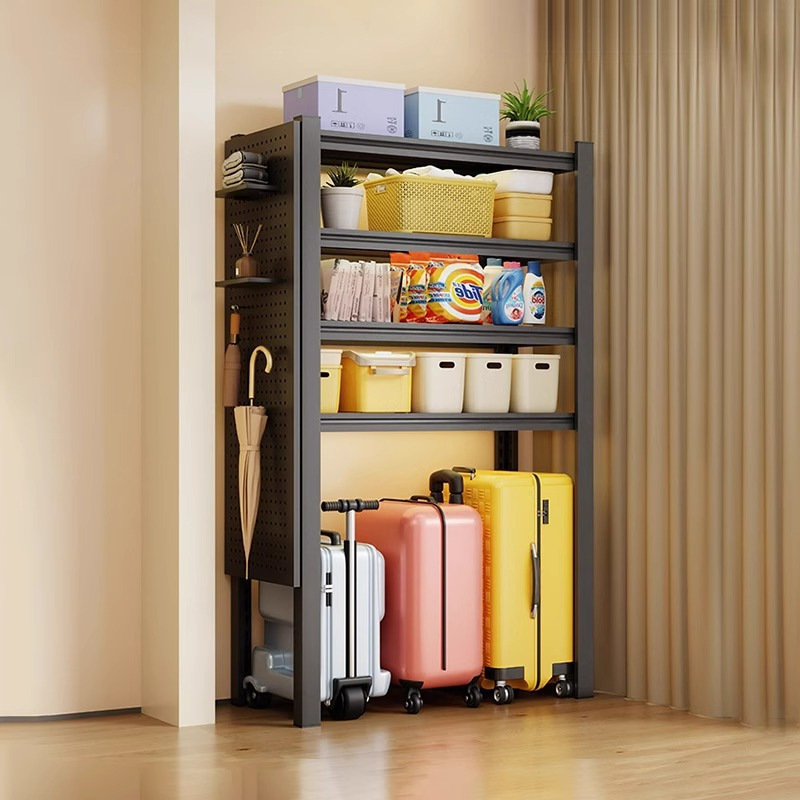 Household Shelf Storage Rack, Multi-Layer Angle Steel Storage Rack, Utility Room Organizer, Basement Storage Rack with Optional Pegboard Household Shelf Storage Rack, Multi-Layer Angle Steel Storage Rack, Utility Room Organizer, Basement Storage Rack with Optional Pegboard