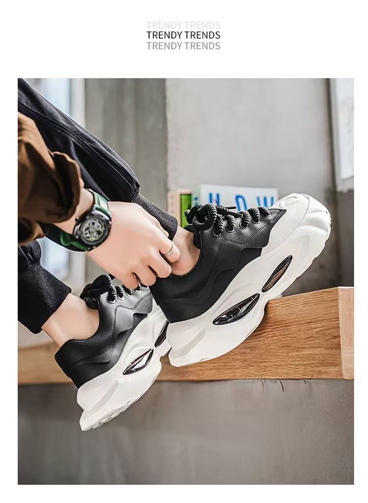 Men's Casual Dad Shoes Thick-soled Height-increasing Sports Trainers_voghion.com
