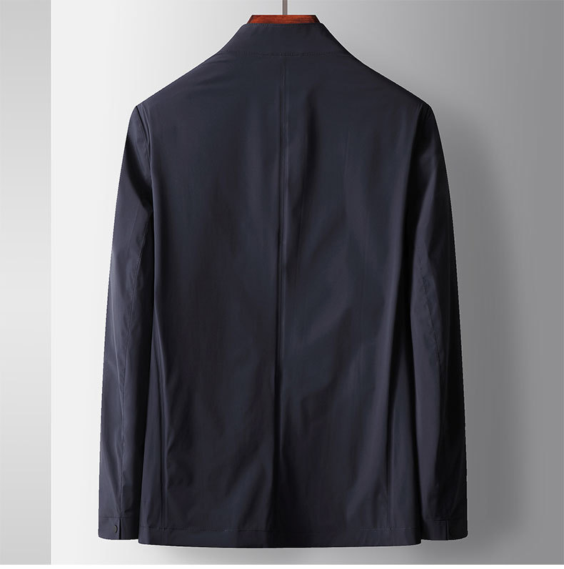 Men's Clothing jacket spring and autumn new style stand up collar seamless glue style young and middle aged luxury business casual thin jacket_voghion.com