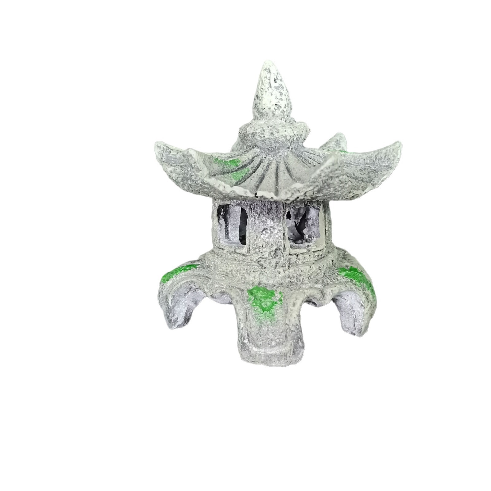 Hexagonal Pavilion faro decoración micro paisaje bonsai decoración acuario escape casa peces y camarones jugar chino jardín paisaje