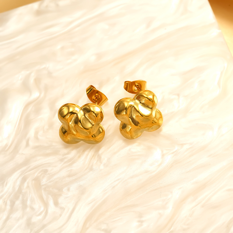 retro with a forged pattern design fashionable earrings stainless…