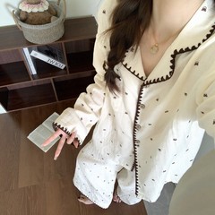 秋款少女小熊长袖云朵棉睡衣女春秋2025新款秋季可外穿家居服套装