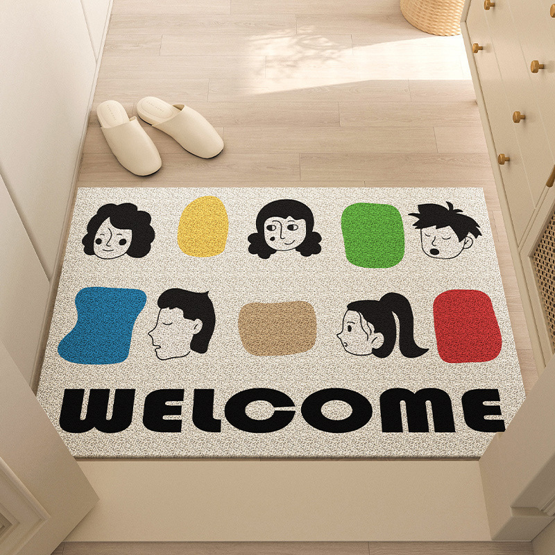 クロスボーダー漫画エントリーポータル PVC フロアマット、玄関ホールの手入れが簡単なドアマット、ワイヤーリング、耐摩耗性、防汚カーペット、在庫あり、発送可能|undefined