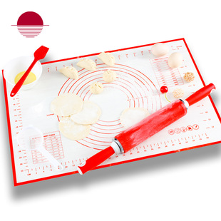 Cross-border spot 17-inch silicone rolling pin cutting board flour pad scale flour stick surface leather material kneading tool
