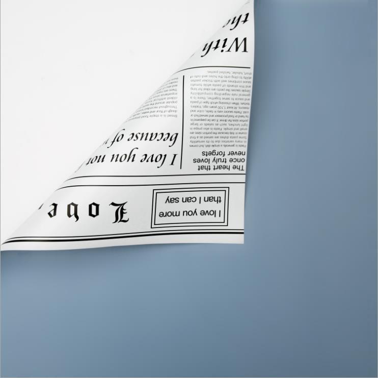 Flower Party Factory Nuevo periódico en inglés Papel de embalaje de flores Sentido de alta calidad Florería impermeable Papel de embalaje de flores Papel de embalaje de ramo