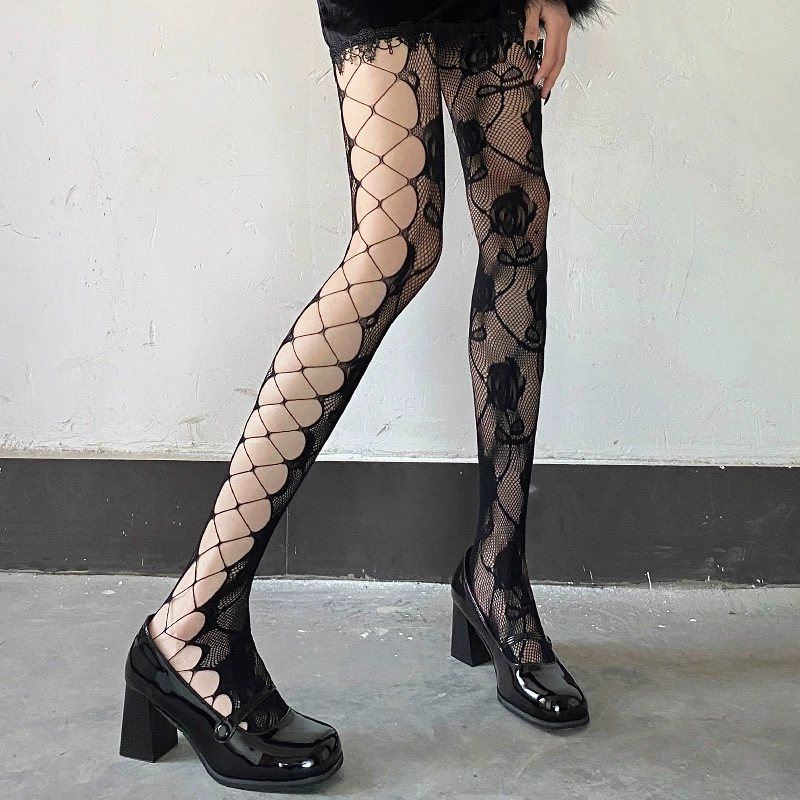 Summer Retro Tights (Women) — Lace Fishnet, One Size, Multiple Patterns