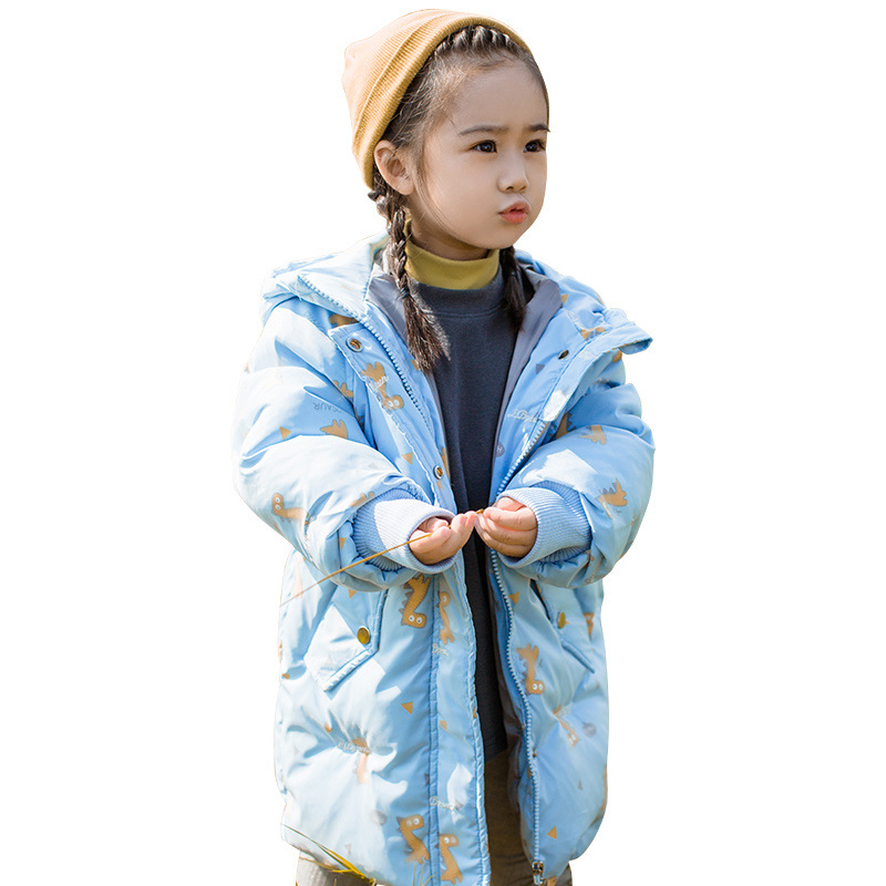 儿童羽绒服男童中长款2023新款洋气韩版中小女童宝宝加厚冬装潮