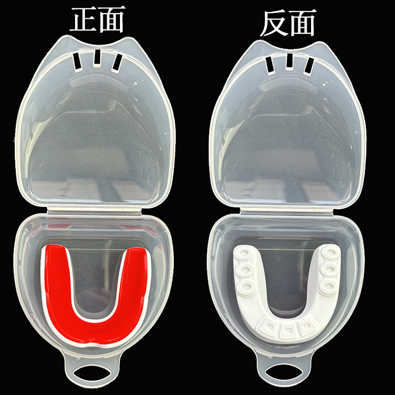 Productos transfronterizos, protectores bucales de dos colores para adultos y niños, con nueva caja de dientes, brackets deportivos de dos colores EVA de grado alimenticio