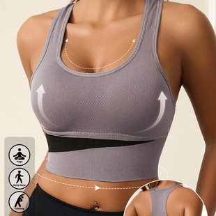 2025 New Cross-Border European and American Sports Suit Underwear for Women Without Rims, Shock-Proof Vest, Fitness Running Yoga Quick-Drying