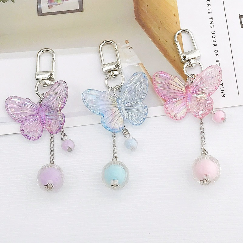 Colorful Butterfly Keychain Pink