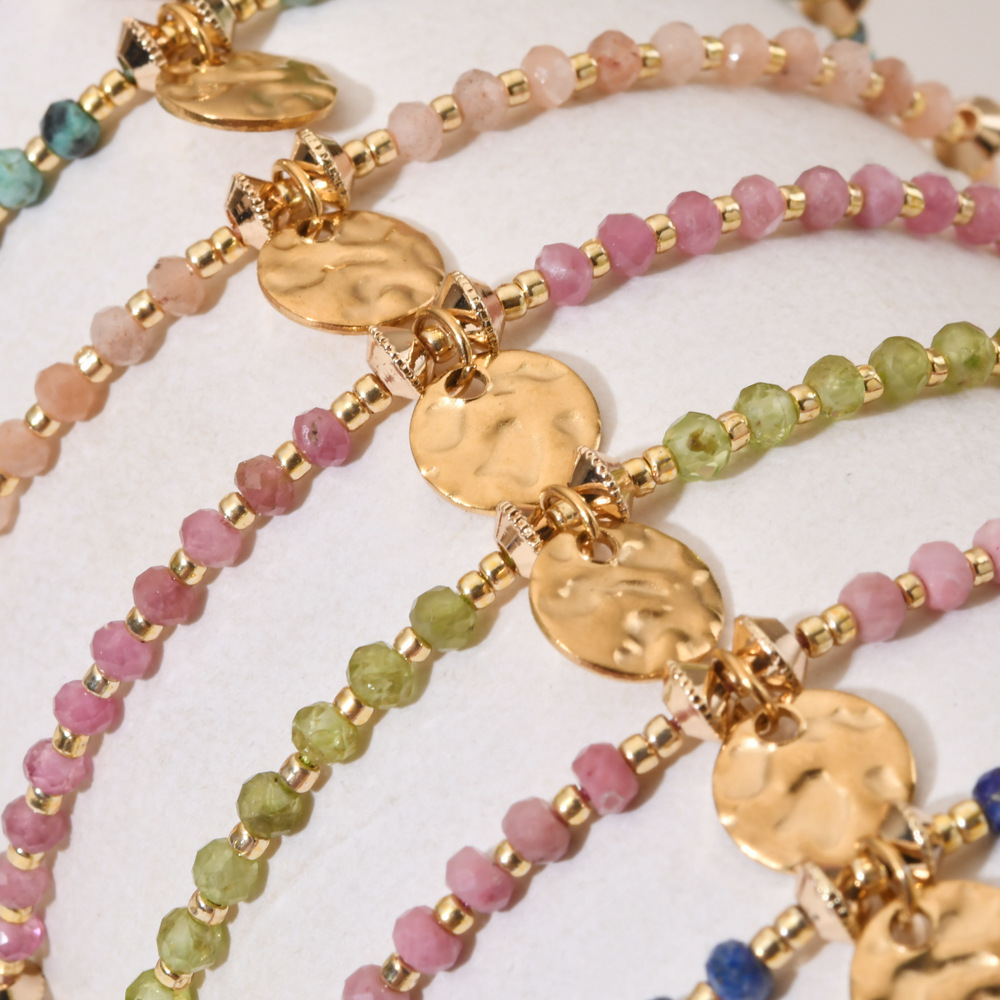 Round Pattern Women's Gender Beaded Design Original Design Round Natural Stone Wholesale Bracelets