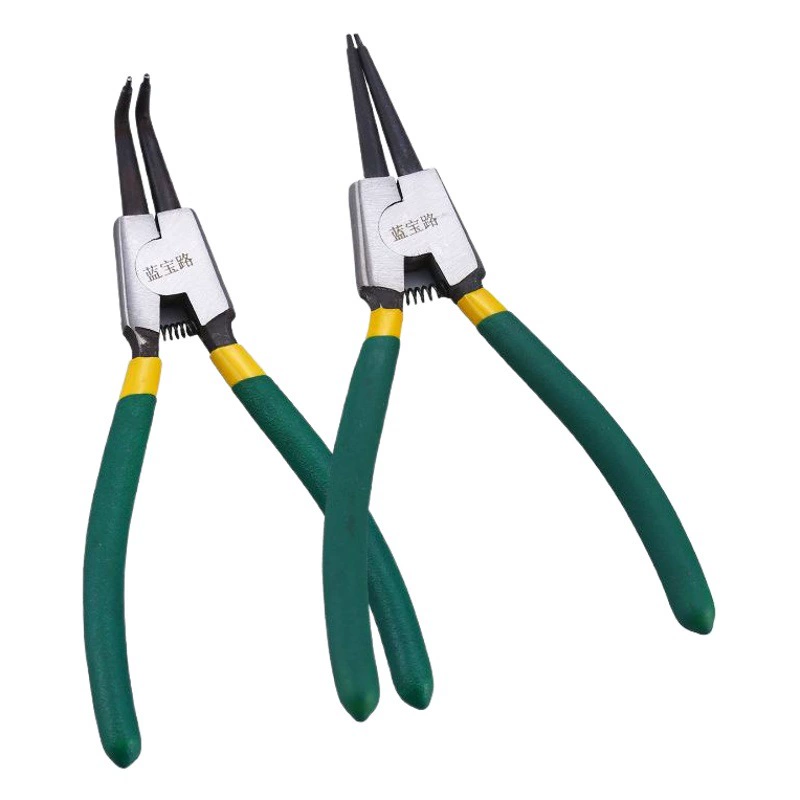 Производитель 7-дюймовые плоскогубцы для стопорных колец внутренняя карта внешняя карта плоскогубцы для стопорных колец внутренние прямые наружные прямые маленькие плоскогубцы для стопорных колец локтевые плоскогубцы