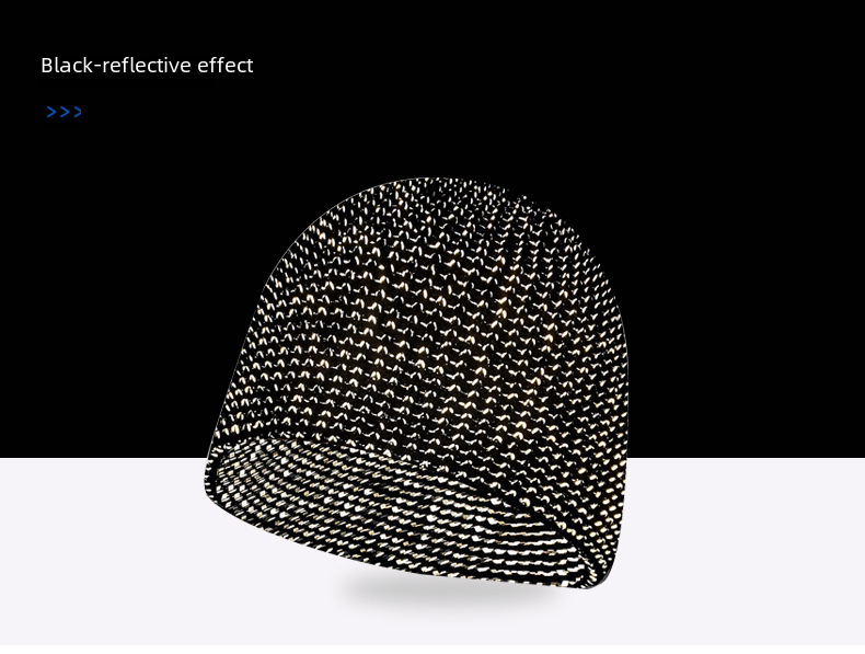 Chapéu de malha de seda refletivo noturno, esportes ao ar livre de inverno, chapéu refletivo, chapéu de corrida, chapéu de aviso de personalidade, chapéu de melão_voghion.com