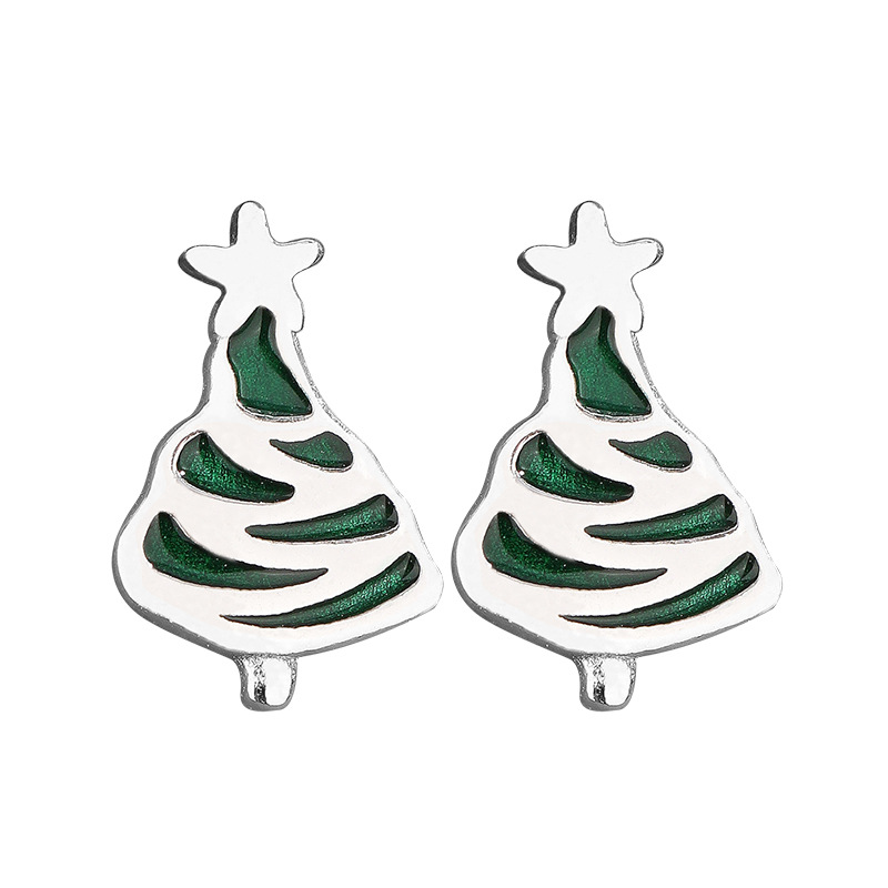 Pendientes de árbol de Navidad 925 plata esterlina diseño de nicho de alto grado 2023 nuevos pendientes de otoño e invierno pendientes de Año Nuevo para mujeres