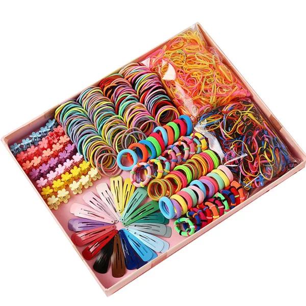 Children's Hair Accessories Hairpin Hairpin Combination Set Gift Box Baby Hairband Girl Side Clip Hair Accessories Girl Princess Hair Rope