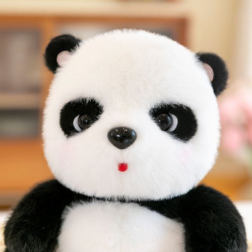 Doll tribe lying down Chinese black and white footprints giant panda girl gift cute sitting posture national treasure panda doll plush