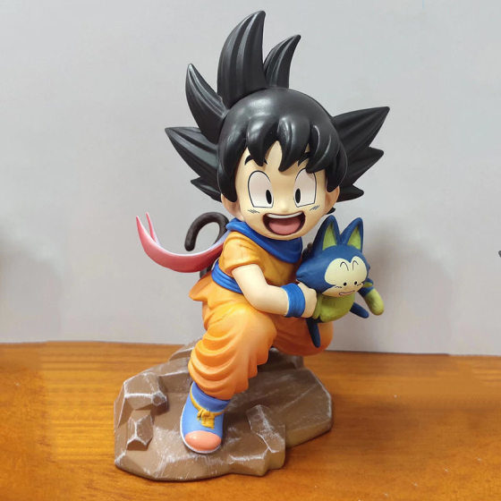 Dragon Ball gk Scene Childhood Goku Holding Poole Yamu Tea Handset Model Ornaments Animation Gift