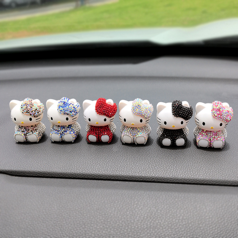 Car Perfume Ornaments Cartoon Cute Kt Air Outlet Aromatherapy Clip New Car Deodorizing Air Conditioning Mouth Decorative Supplies for Women
