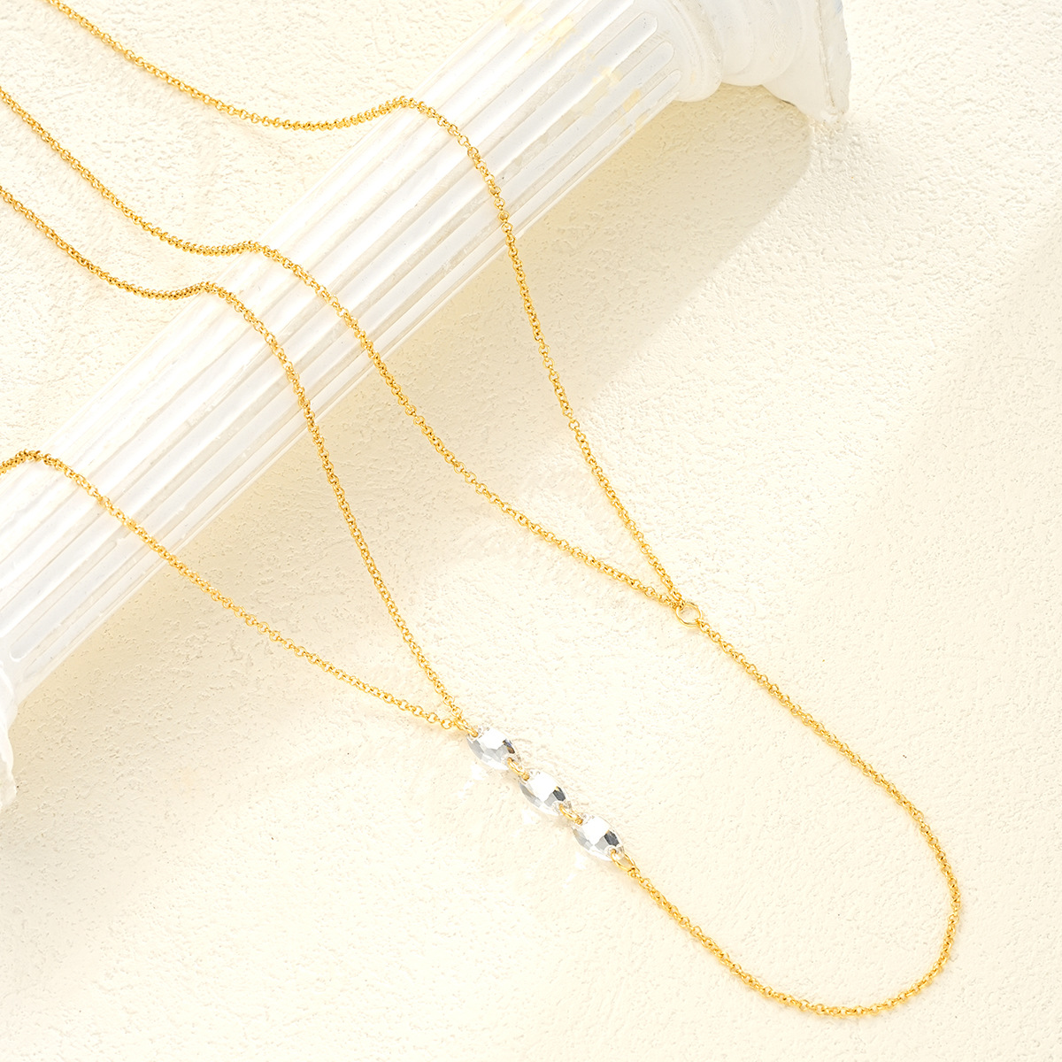Europa y América de moda geometría cadena de pecho femenina simple personalidad cadena de cuerpo creativa joyería de aleación callejera temperamento sexy