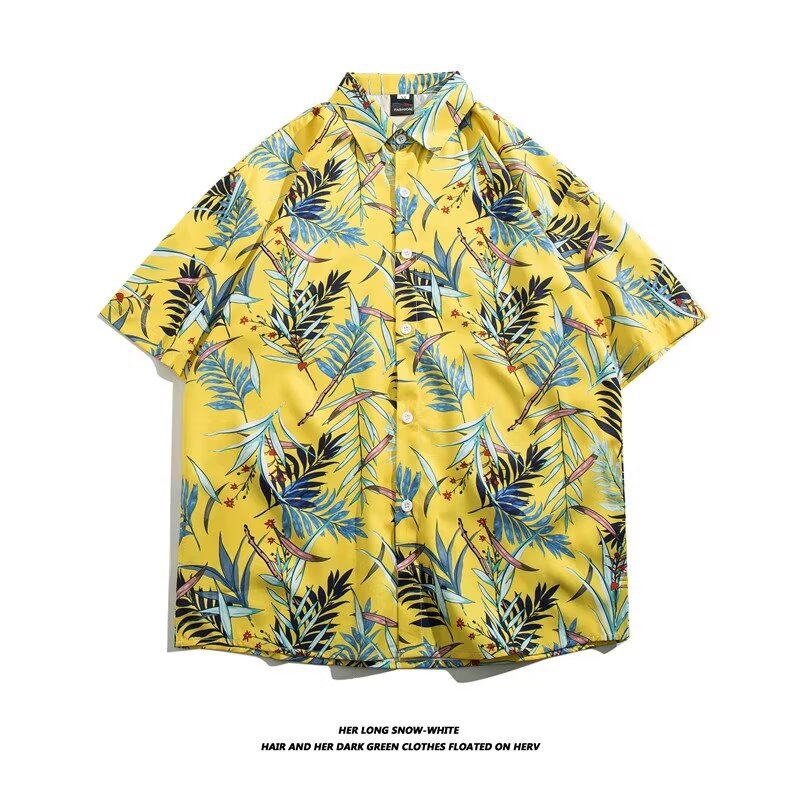 Camisa con botones de solapa suelta de manga larga de todo fósforo de la calle para hombres Venta caliente Flor colorida Impresión digital 3D