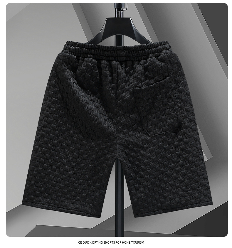 Short d'été pour couple, grand short tendance, pantalon de plage en soie glacée pour hommes, capris tricoté respirant, nouvelle collection 2023_voghion.com