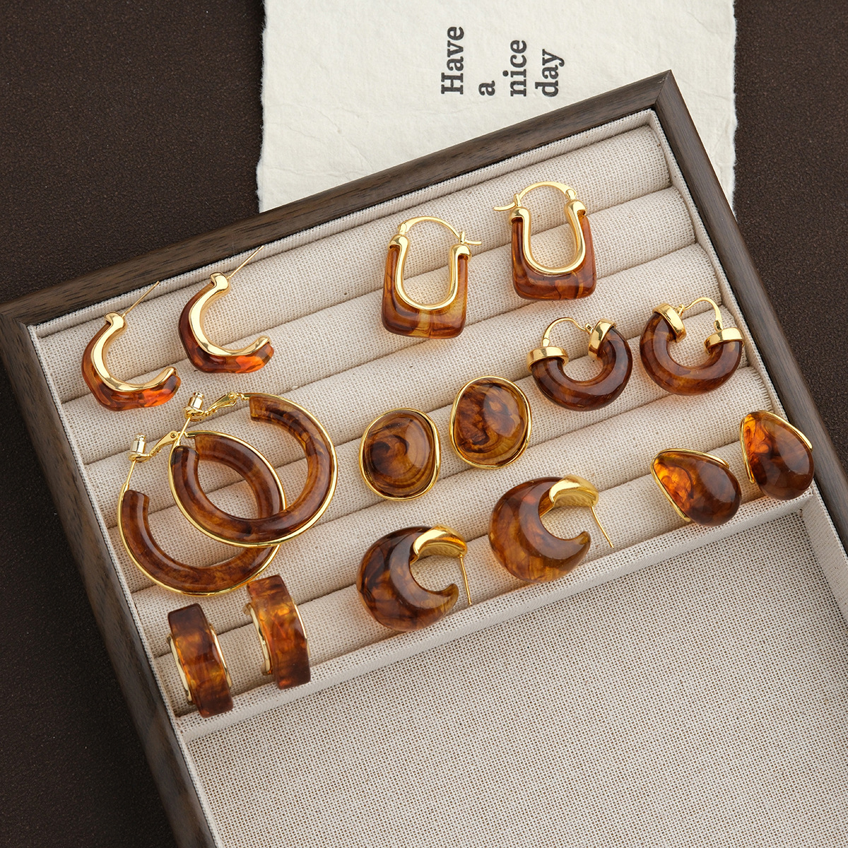 6g Weight Steel needle Ear Needle Material Ear Studs Classification 1 Pair Quantity Weekend, Lawn Occasion Plastic, Resin Material Geometric Pattern Women's Gender Simple Style, Classic Style Style Retro Amber Resin Earrings Hong Kong Style Fashion Design Luxury Feelings Geometric Pattern 925 Silver Ear Studs Women Jewelry 2