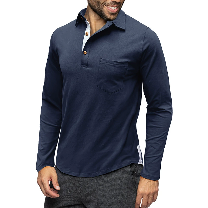 Demi-season long-sleeve for leisure, retro T-shirt, European style, American style