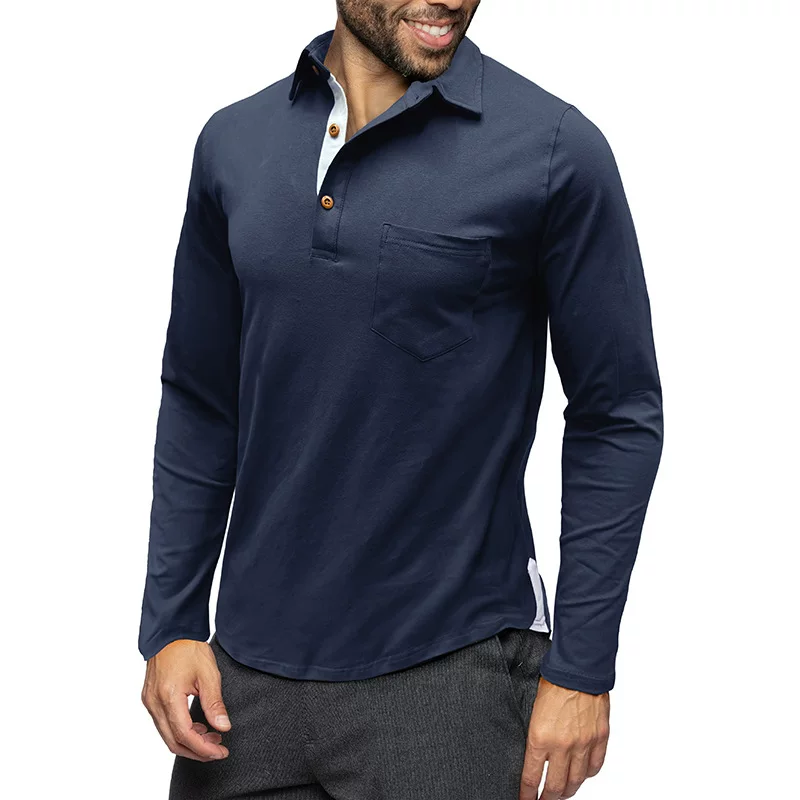 Demi-season long-sleeve for leisure, retro T-shirt, European style, American style