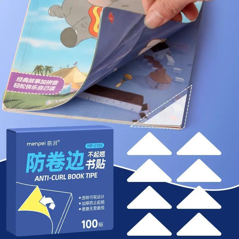Anti-curling and anti-folding transparent corner protectors for books, adhesive protective stickers for notebooks, pages, and corners, easy to use Anti-curling and anti-folding transparent corner protectors for books, adhesive protective stickers for notebooks, pages, and corners, easy to use