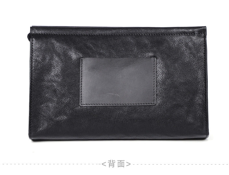 Túi đeo chéo nam đa năng da bò thật 29×11×17 cm, túi đeo vai kiêm túi cầm tay phong bì — Màu đen chi tiết 13