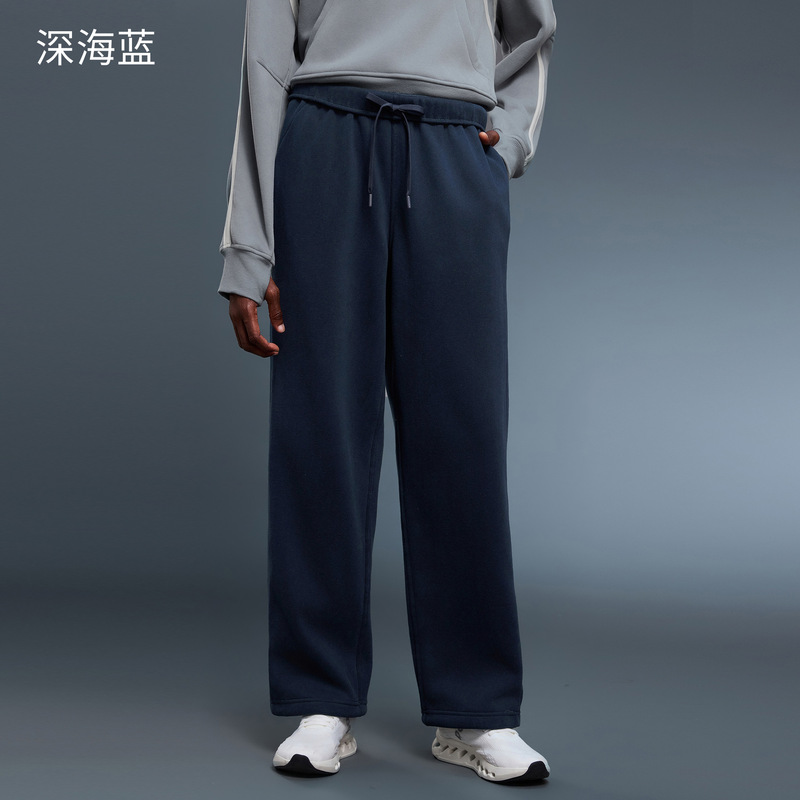 加绒卫裤女宽松抽绳束脚裤秋冬加厚运动裤直筒百搭休闲长裤D25134|undefined