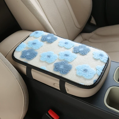 Armrest box pad, Mat Sweet Little Flower Protective - sky-blue