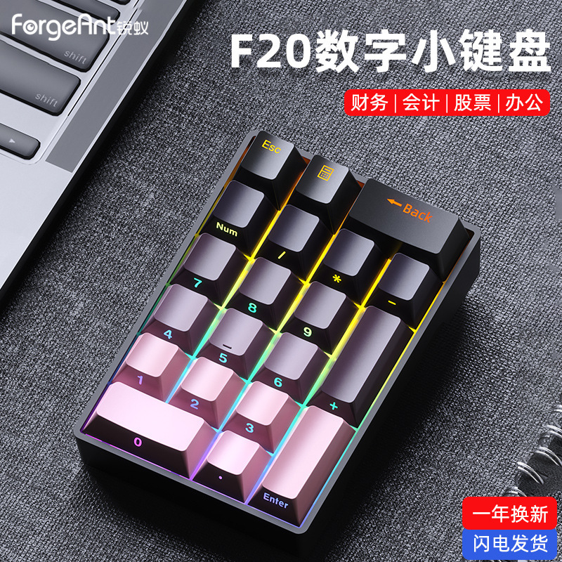 Ruiyi F20 デジタルメカニカルキーパッド有線 20 キーラップトップ外部ミニポータブル財務オフィス|undefined