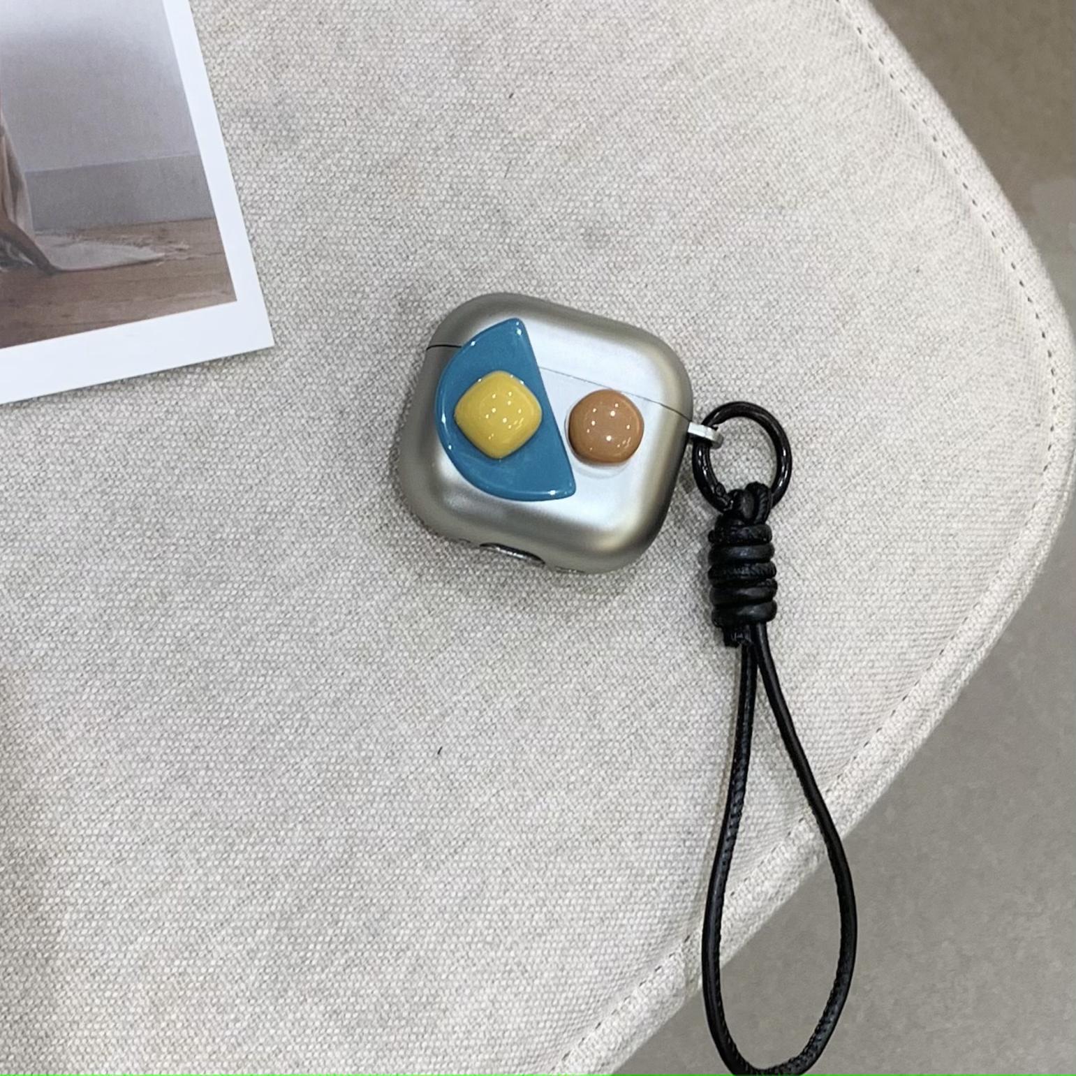 Gema tridimensional a juego de color plateado galvanizado simple para auriculares inalámbricos AirpodsPro2 1/2 cordón nuevo 3/4