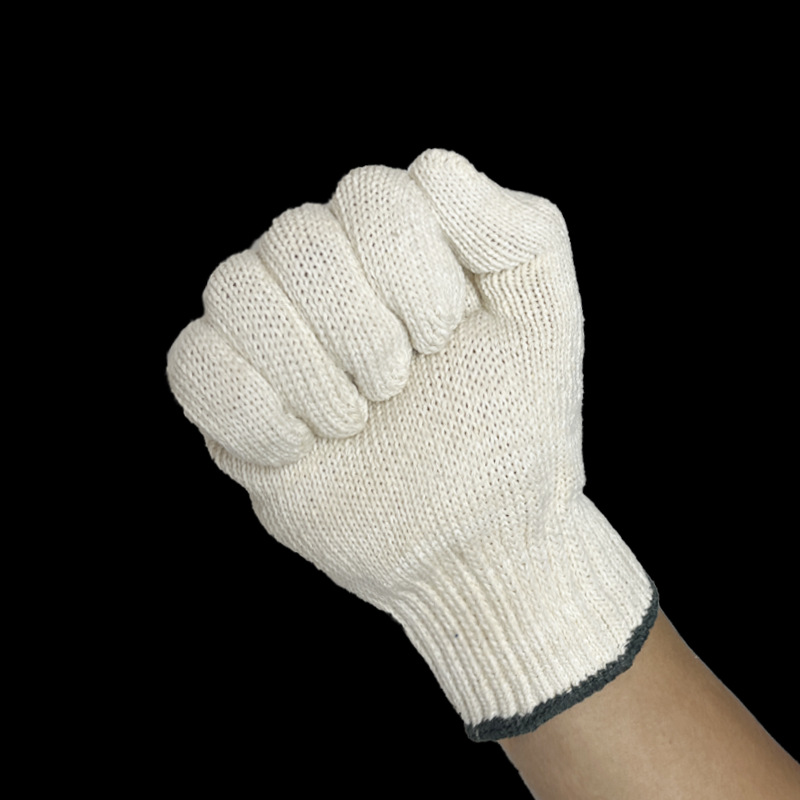Hilo de algodón blanco Hilo fino laboral de alta calidad antideslizante resistente al desgaste sitio de construcción trabajo protección laboral protección de seguridad guantes de hardware al por mayor